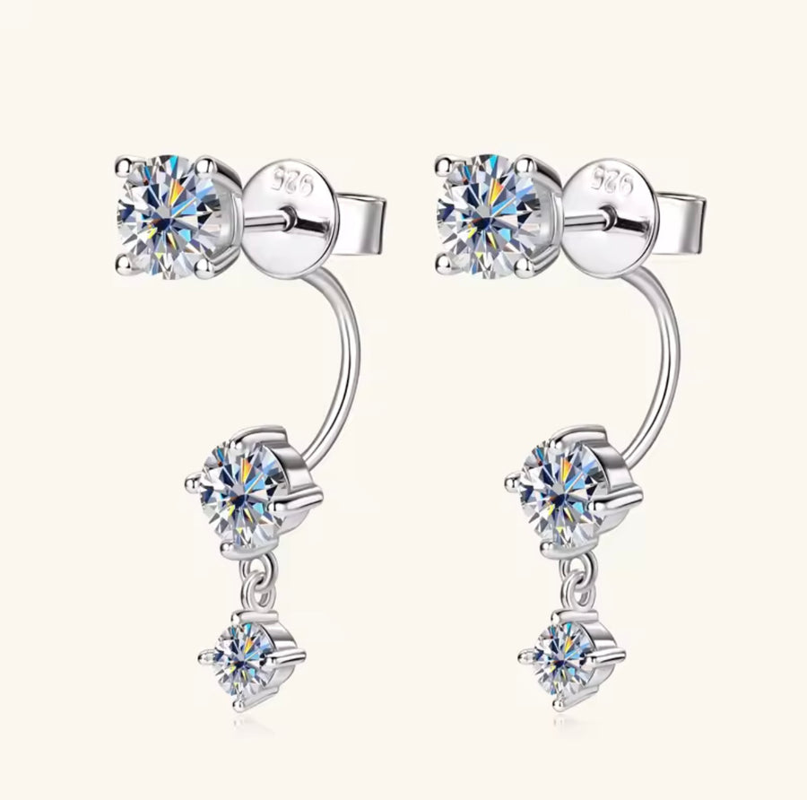 Front Back Double Sided 2 in 1 Pierced Ear