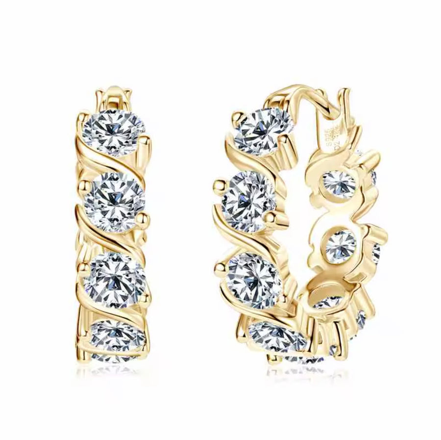 4.8CTTW. Sparkling Round Cut Moissanite Earring