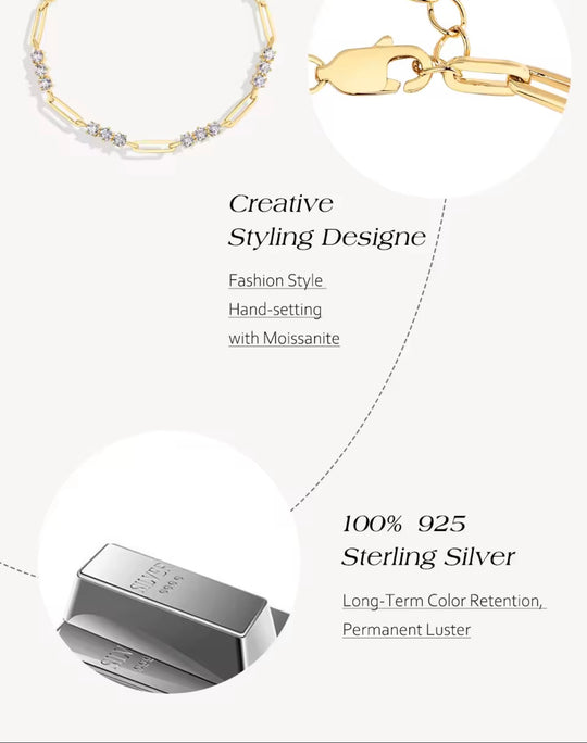 3.0mm Round Cut Moissanite Bracelets 19