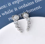 Row Round Bezel Moissanite Earring
