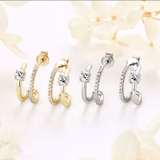 C-shaped Stud Earrings