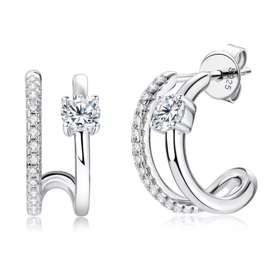 C-shaped Stud Earrings