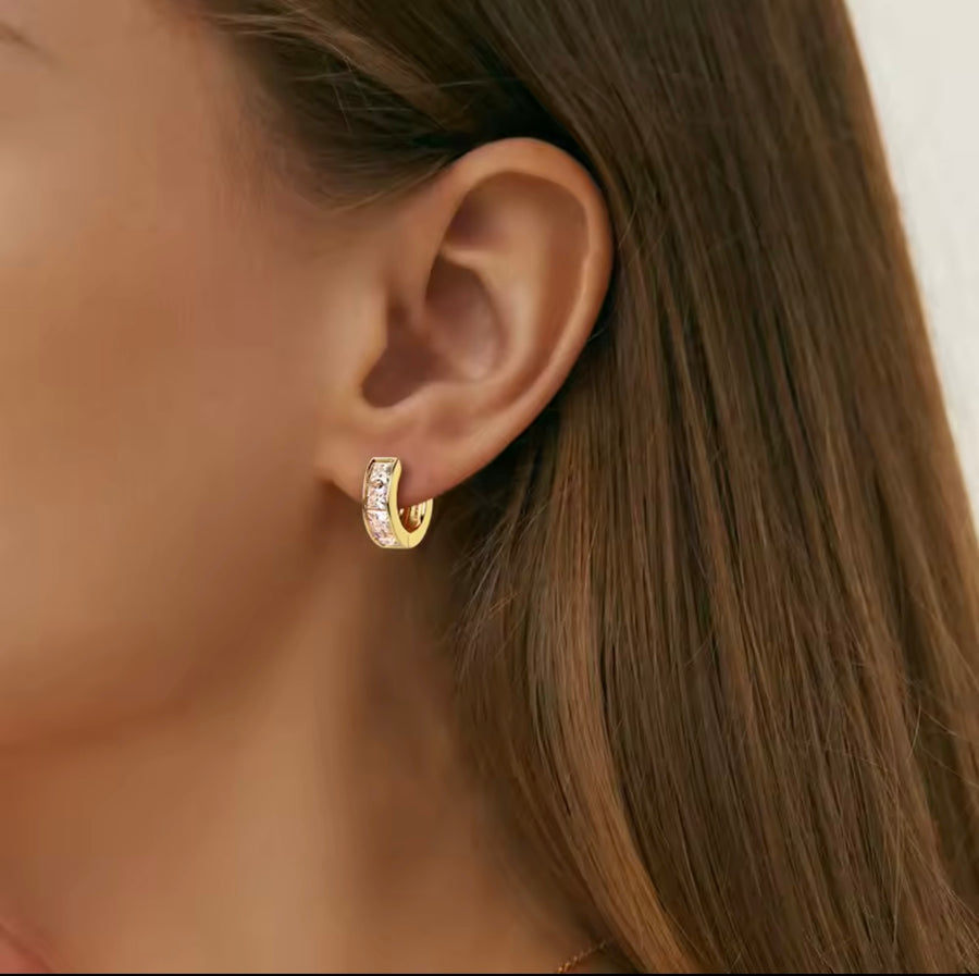 3.2CTTW Princess Cut Moissanite Earring