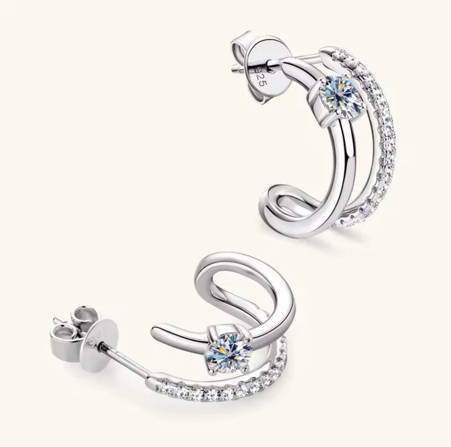 C-shaped Stud Earrings
