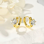 Shining1CT Round Moissanite Hoop Earrings