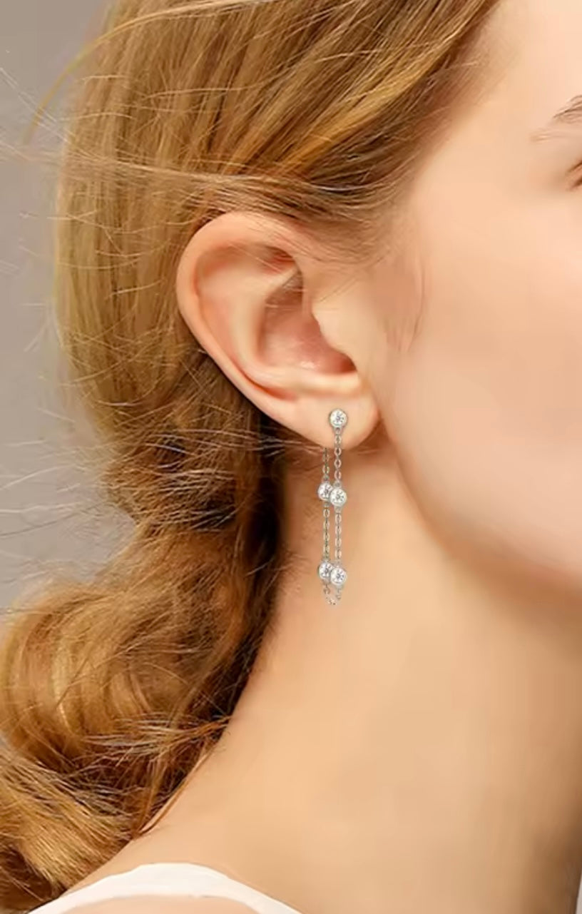 Long Chain Tassel Earrings