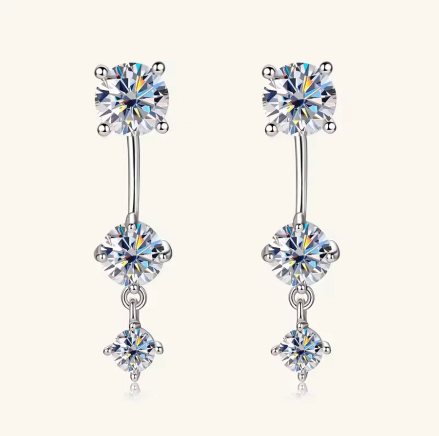 Front Back Double Sided 2 in 1 Pierced Ear