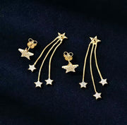 Star Tassel Chain Earings Sparkling 1.2mm&1.0mm