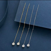 Silver Long Wire Tassel Earring Bezel