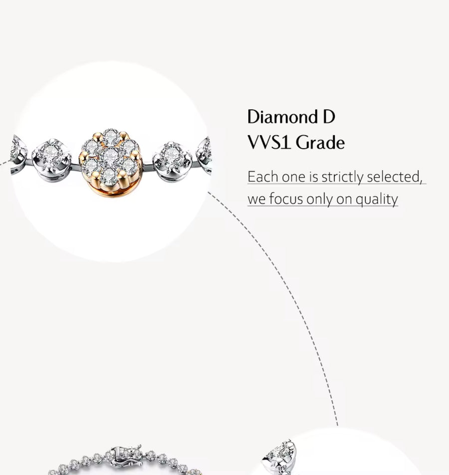 Round Cut Moissanite Bracelet