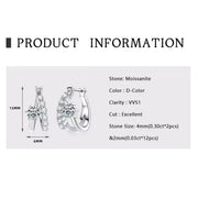 Sparkling 4MM&2MM Moissanite Earring