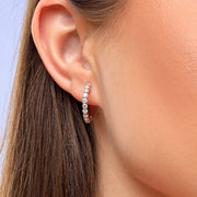 Round Brilliant Hoop Earrings
