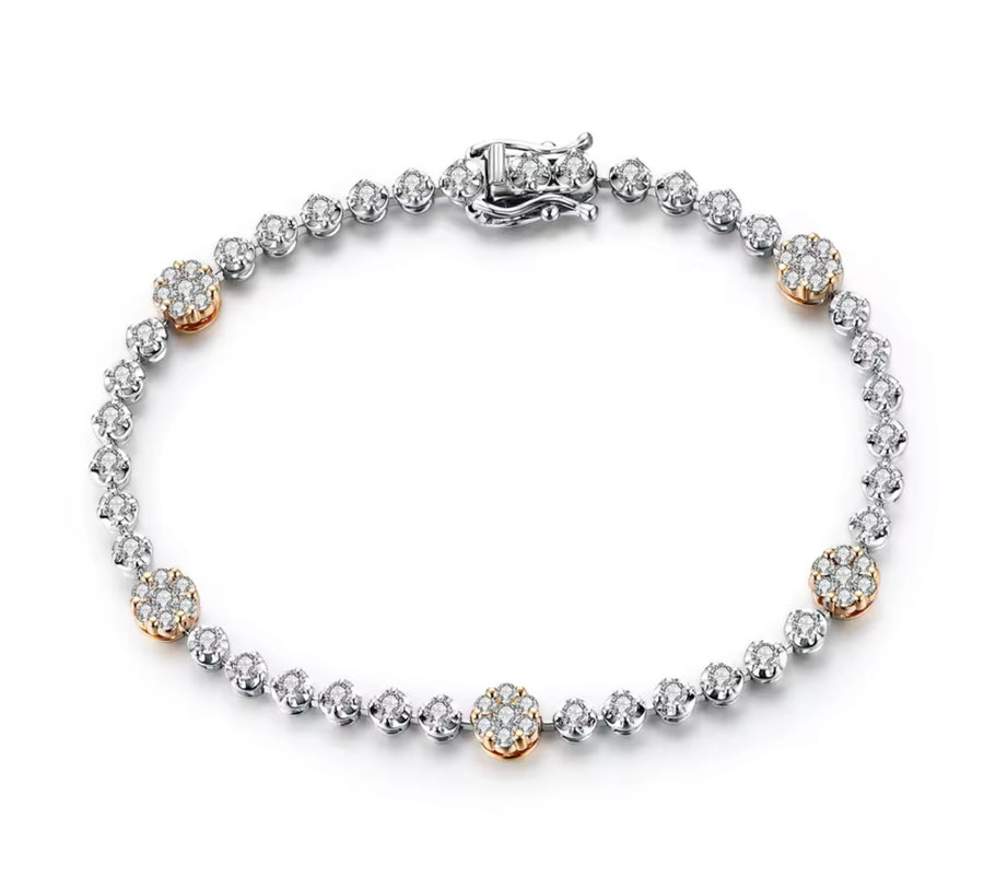 Round Cut Moissanite Bracelet
