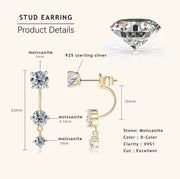 Front Back Double Sided 2 in 1 Pierced Ear