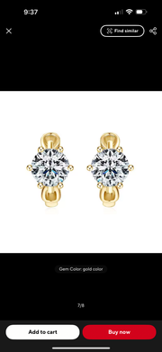 Shining1CT Round Moissanite Hoop Earrings