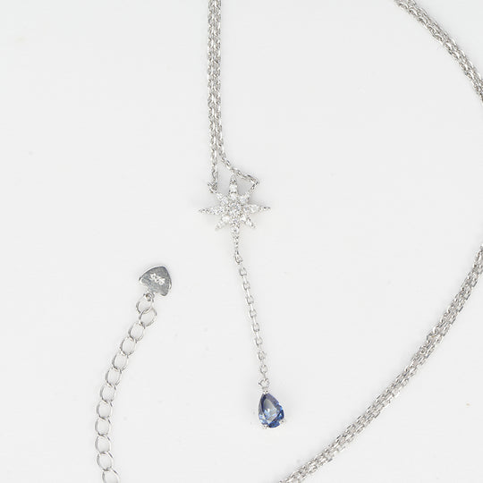 Blue Pear Necklace