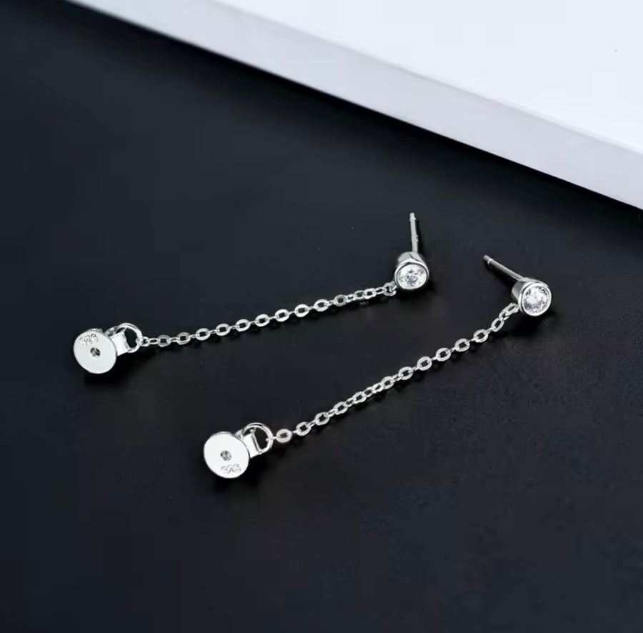 Chain Earring Round Cut
