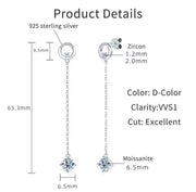 Round Moissanite Drop Earrings Fashion Elegant