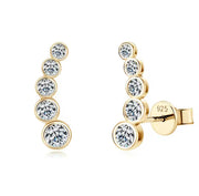 Row Round Bezel Moissanite Earring