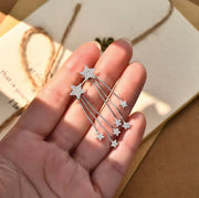 Star Tassel Chain Earings Sparkling 1.2mm&1.0mm