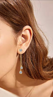 Double Chain Pendant Earrings