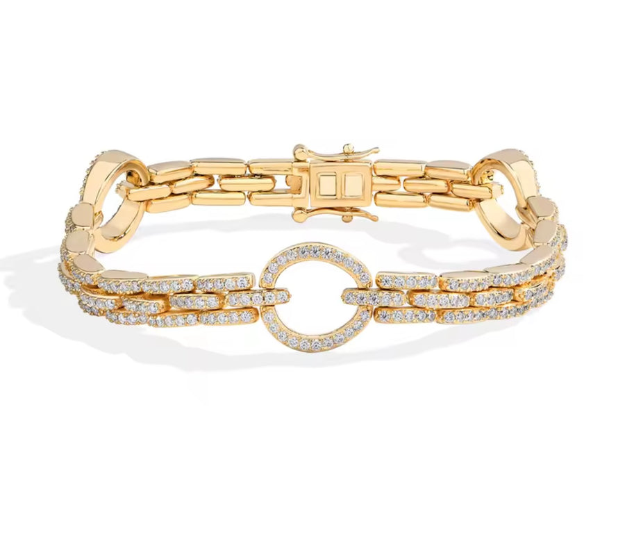Full Moissanite Diamond Bracelet DVVS1 Round Cut 1.2mm