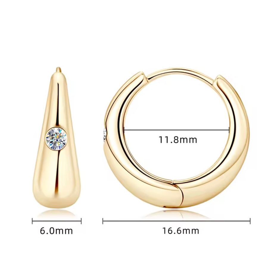 2.5mm Moissanite Hoop Earrings