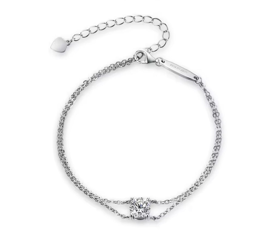 1.0CT Round Cut Moissanite Diamond Bracelet 19 cm