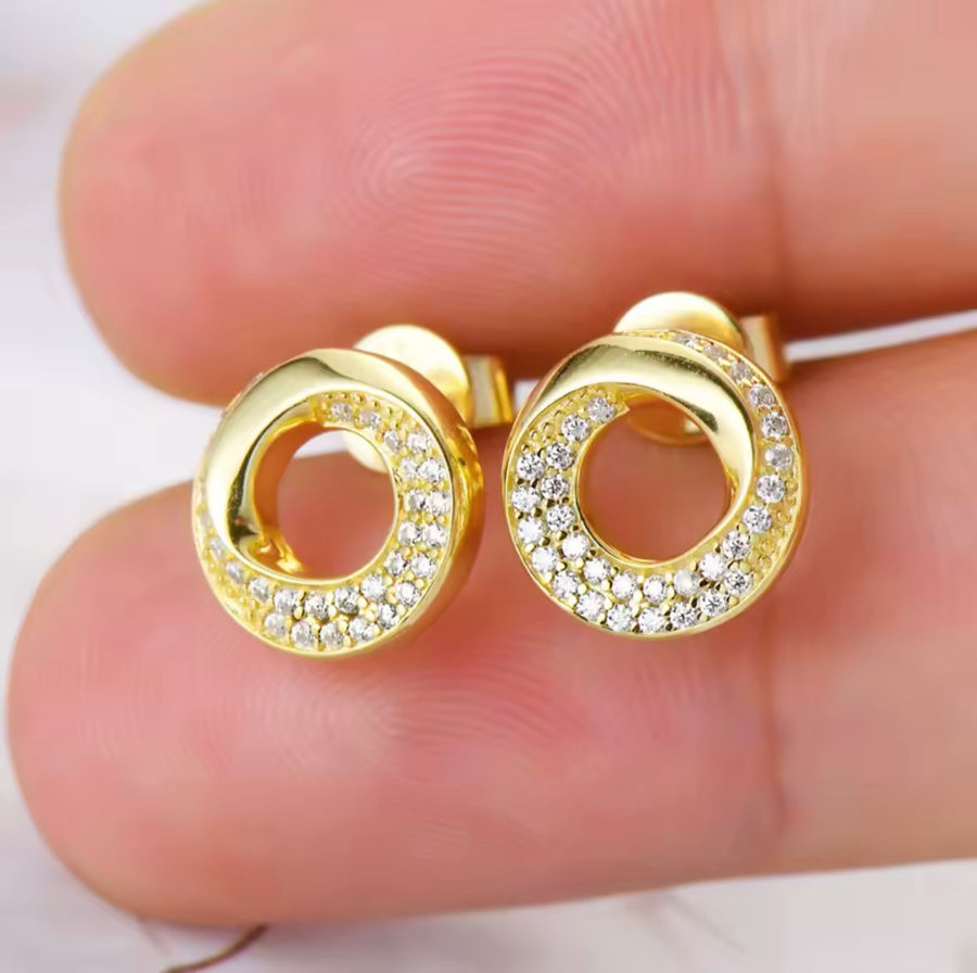 Earrings Pave Setting