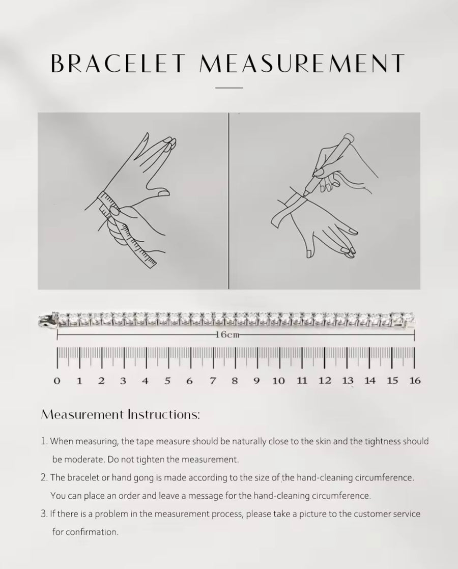1.0CT Round Cut Moissanite Diamond Bracelet 19 cm