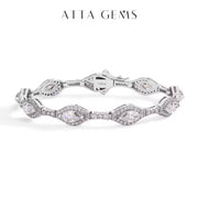Full Moissanite Tennis Bracelets D Color Marquise