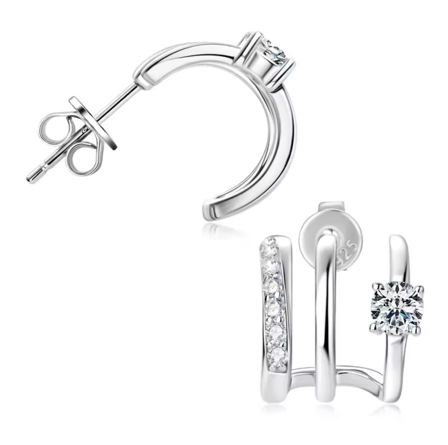 Claws Moissanite Stud Earring