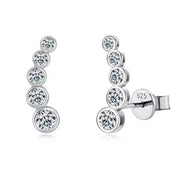 Row Round Bezel Moissanite Earring