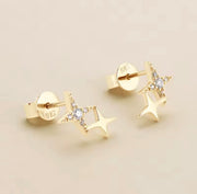 Star Earring Round Cut 2.0mm(0.03ct*2pcs)