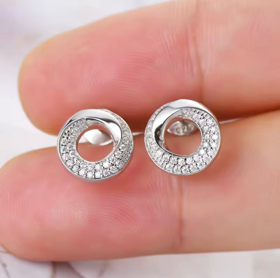 Earrings Pave Setting
