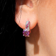 Round Dark Purple Earings