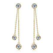 Double Chain Pendant Earrings