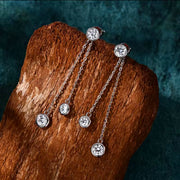Double Chain Pendant Earrings