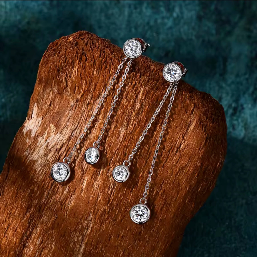 Double Chain Pendant Earrings