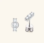 Earrings 3 Stone Moissanite Earring