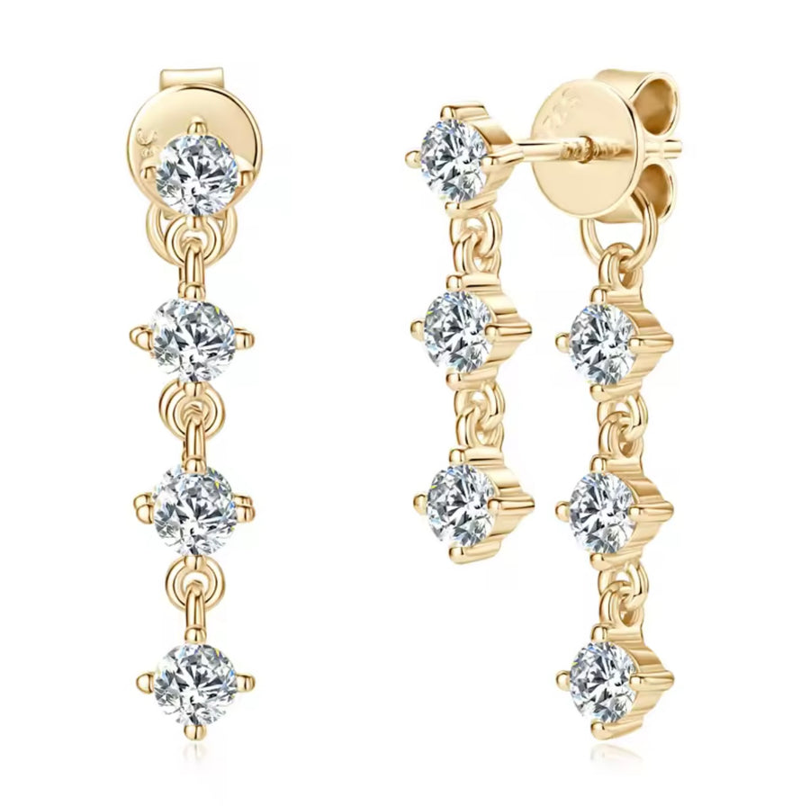 Drop Earrings 925 Sterling Silver Tassel