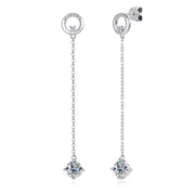 Round Moissanite Drop Earrings Fashion Elegant