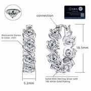 4.8CTTW. Sparkling Round Cut Moissanite Earring