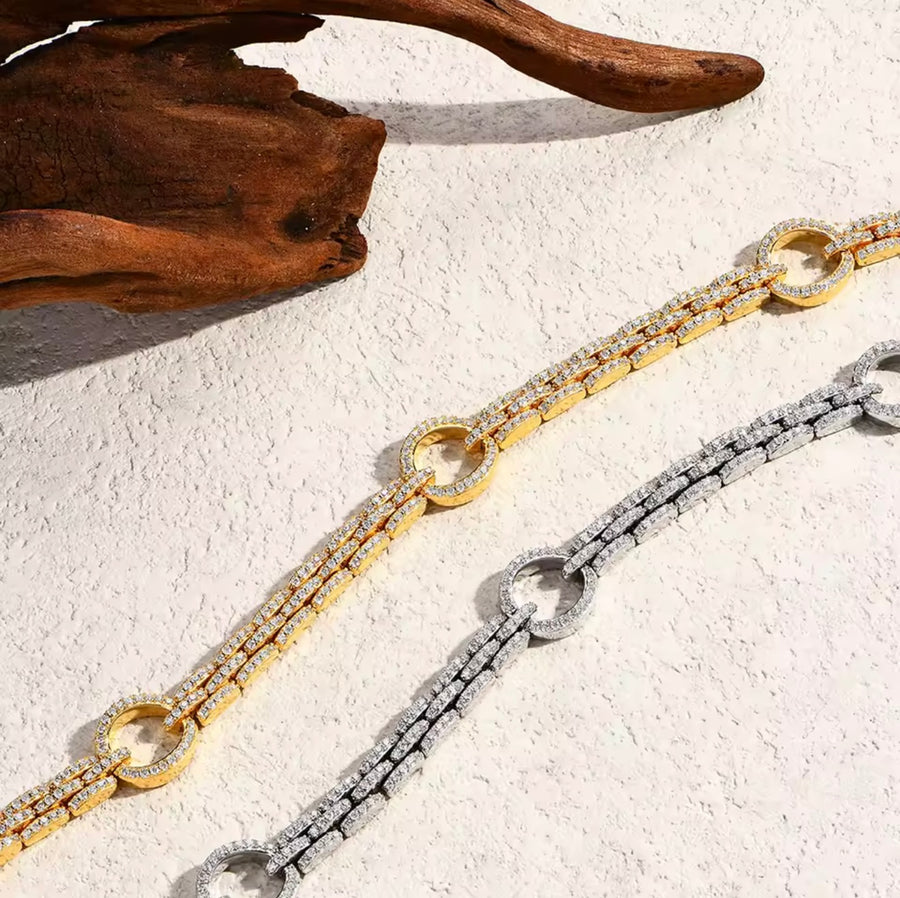 Full Moissanite Diamond Bracelet DVVS1 Round Cut 1.2mm