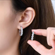 4.0mm Moissanite Huggie Hoop Earrings