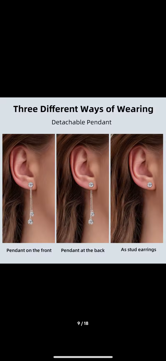Double Chain Pendant Earrings