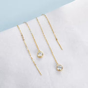 Silver Long Wire Tassel Earring Bezel