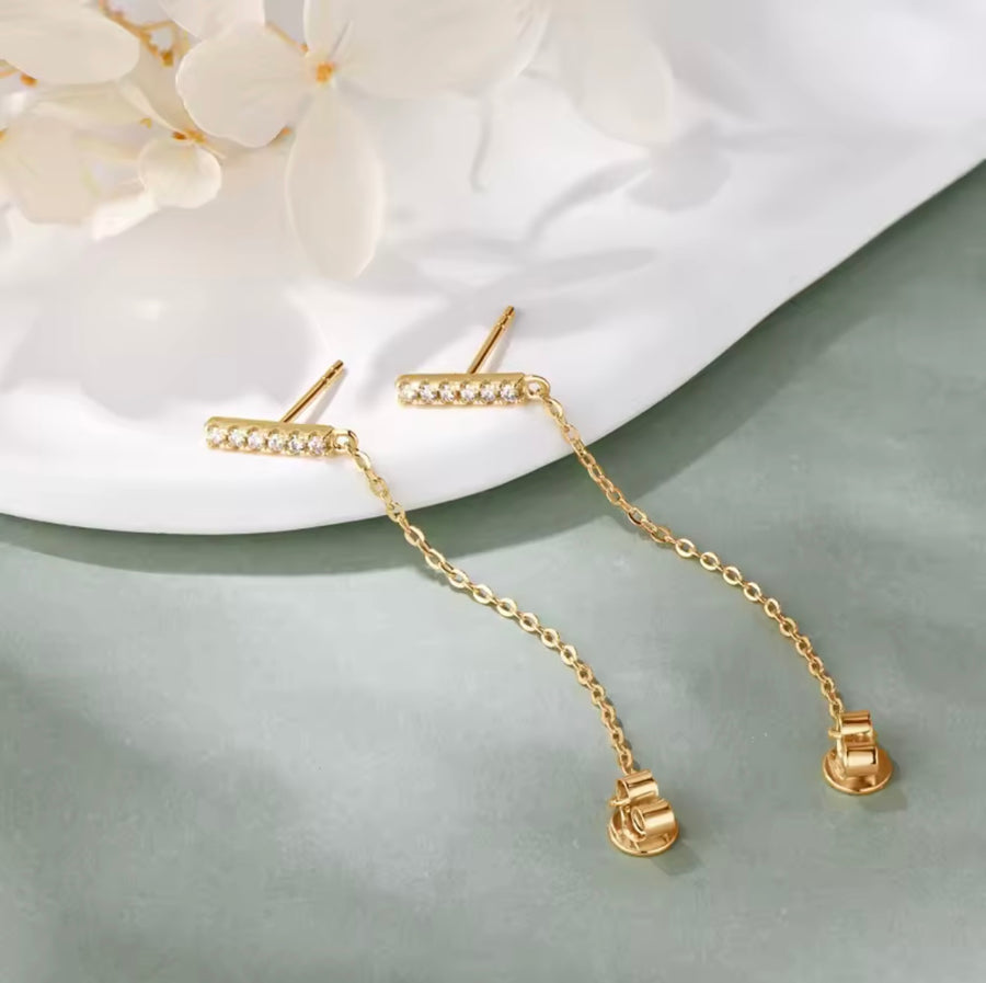 1.4 mm Chain Tassel Earring