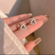 Hollow Heart Moissanite Hoop Earring