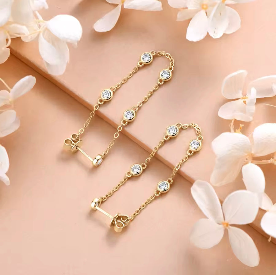 Long Chain Tassel Earrings